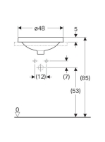 Geberit VariForm beépíthető mosdó, kerek, csaplyuk-peremmel, túlfolyó nélkül 500706012 (500.706.01.2)