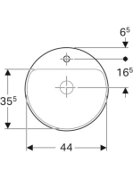 Geberit VariForm beépíthető mosdó, kerek, csaplyuk-peremmel, túlfolyó nélkül 500.707.01.2 (500707012)