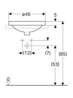 Geberit VariForm beépíthető mosdó, kerek, csaplyuk-peremmel, túlfolyó nélkül 500.707.01.2 (500707012)