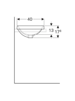 Geberit VariForm 50cm beépíthető mosdó, ovális, túlfolyóval 500708012 (500.708.01.2)