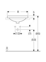 Geberit VariForm 50cm beépíthető mosdó, ovális, túlfolyóval 500708012 (500.708.01.2)