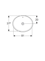 Geberit VariForm 50cm beépíthető mosdó, ovális, túlfolyóval 500708012 (500.708.01.2)