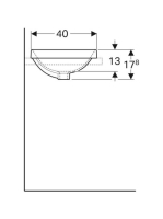 Geberit VariForm 50 cm beépíthető mosdó, ovális, túlfolyó nélkül 500.711.01.2