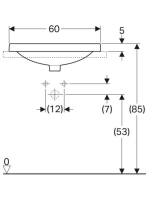 Geberit VariForm beépíthető mosdó 60 cm, ellipszis alakú, csaplyuk-peremmel, túlfolyóval 500.732.01.2
