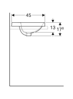 Geberit VariForm beépíthető mosdó 60 cm, ellipszis alakú, csaplyuk-peremmel, túlfolyó nélkül 500.734.01.2