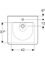Geberit Selnova Comfort Square akadálymentes mosdó 55x52,5 cm, túlfolyó nélkül 500.786.00.7