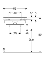 Geberit Selnova Comfort Square akadálymentes mosdó 55x52,5 cm, túlfolyó nélkül 500.786.00.7