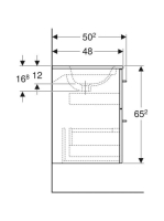 Geberit Selnova Square 2 fiókos mosdószekrény 100 cm, keskeny peremű mosdóval, magasfényű fehér 501.244.00.1