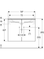 Geberit Selnova Square 2 ajtós mosdószekrény 80 cm, keskeny peremű mosdóval, matt láva 501.257.00.1