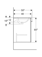 Geberit Selnova Square 2 ajtós mosdószekrény 80 cm, keskeny peremű mosdóval, hikoridió 501.258.00.1