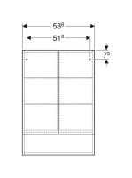 Geberit Selnova Square 2 ajtós tükrös szekrény 58,8x85 cm, magasfényű fehér 501.264.00.1