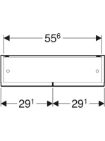 Geberit Selnova Square 2 ajtós tükrös szekrény 58,8x85 cm, magasfényű fehér 501.264.00.1