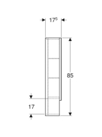 Geberit Selnova Square 2 ajtós tükrös szekrény 58,8x85 cm, hikoridió 501.266.00.1