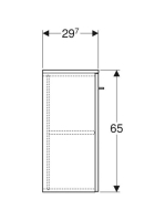 Geberit Selnova Square 1 ajtós oldalsó szekrény 33x65 cm, magasfényű fehér 501.272.00.1