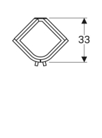 Geberit Selnova Compact 2 ajtós alsó szekrény sarok mosdóhoz 42,5x33 cm, világosszürke 501.483.00.1