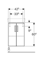 Geberit Selnova Compact 2 ajtós alsó szekrény sarok mosdóhoz 42,5x33 cm, fehér 501.484.00.1