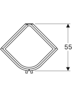 Geberit Selnova Compact 2 ajtós alsó szekrény sarok mosdóhoz 69x55 cm, fényes világosszürke 501.485.00.1
