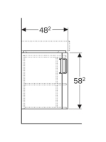 Geberit Selnova Compact 2 ajtós alsó szekrény sarok mosdóhoz 69x55 cm, fényes fehér 501.486.00.1
