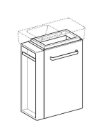 Geberit Selnova Comfort alsó szekrény kézmosóhoz 50 cm, bal oldali törölközőtartó, rövidített kivitel, fehér 501.496.00.1