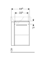 Geberit Selnova Comfort alsó szekrény kézmosóhoz 50 cm, bal oldali törölközőtartó, rövidített kivitel, fehér 501.496.00.1