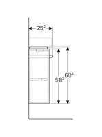 Geberit Selnova Comfort alsó szekrény kézmosóhoz 50 cm, jobb oldali törölközőtartó, rövidített kivitel, világosszürke 501.497.00.1