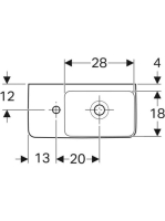 Geberit Selnova Compact balos kézmosó 50x25 cm túlfolyóval, fehér 501.506.00.7
