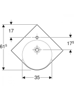 Geberit Selnova Compact sarok 69,5x61,5 cm kézmosó túlfolyóval, fehér 501.508.00.7