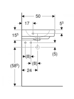 Geberit Selnova Compact sarok 69,5x61,5 cm kézmosó túlfolyóval, fehér 501.508.00.7
