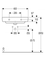 Geberit Selnova Compact kerámia mosdó 60x37cm csaplyukkal és túlfolyóval 501.511.00.7