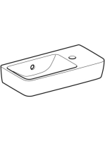 Geberit Selnova Compact jobbos kézmosó 50x25 cm, rövidített kivitel 501.513.00.7