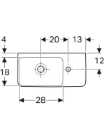 Geberit Selnova Compact jobbos kézmosó 50x25 cm, rövidített kivitel 501.513.00.7