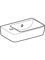 Geberit Selnova Compact balos 40x25 cm kerámia kézmosó túlfolyóval, fehér 501.518.00.7