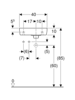 Geberit Selnova Compact balos 40x25 cm kerámia kézmosó túlfolyóval, fehér 501.518.00.7