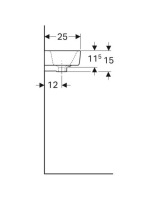 Geberit Selnova Compact balos 40x25 cm kerámia kézmosó túlfolyóval, fehér 501.518.00.7