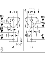 Geberit Narva vizelde, hátsó bekötésű, hátsó kifolyású 501.655.00.8
