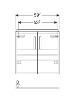 Geberit Selnova Compact 2 ajtós alsó szekrény mosdóhoz 59.7x39.7 cm, fényezett világosszürke 501.658.42.1