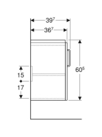 Geberit Selnova Compact 2 ajtós alsó szekrény mosdóhoz 59.7x39.7 cm, fényezett világosszürke 501.658.42.1