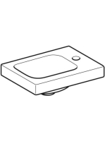 Geberit iCon Light kézmosó 38x28 cm, jobb oldali csaplyukkal, túlfolyó nélkül, matt fehér 501.830.JT.1