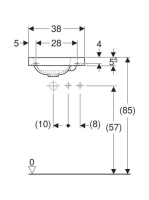Geberit iCon Light kézmosó 38x28 cm, jobb oldali csaplyukkal, túlfolyó nélkül, matt fehér 501.830.JT.1