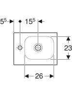 Geberit iCon Light kézmosó 38x28 cm, bal oldali csaplyukkal, túlfolyó nélkül, matt fehér 501.831.JT.1