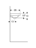 Geberit iCon Light kézmosó 38x28 cm, bal oldali csaplyukkal, túlfolyó nélkül, matt fehér 501.831.JT.1