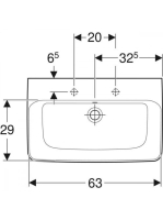 Geberit Selnova Compact 65x40 cm mosdó túlfolyóval, fehér 501.892.00.7