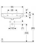 Geberit Selnova Compact 65x40 cm mosdó túlfolyóval, fehér 501.892.00.7