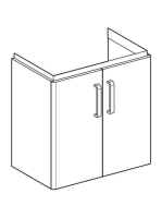 Geberit Selnova Compact 2 ajtós alsó szekrény mosdóhoz 65 cm, szerviztérrel, fényezett fehér 501.956.01.1