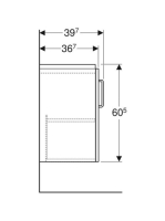 Geberit Selnova Compact 2 ajtós alsó szekrény mosdóhoz 65 cm, szerviztérrel, fényezett fehér 501.956.01.1