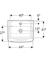 Geberit Selnova Square 1 ajtós mosdószekrény kézmosóval 50x64,9 cm, matt láva 502.751.00.1