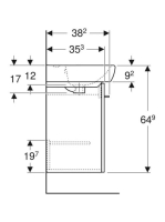 Geberit Selnova Square 1 ajtós mosdószekrény kézmosóval 50x64,9 cm, matt láva 502.751.00.1