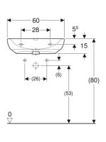 Geberit Selnova Comfort akadálymentes mosdó 60x55 cm, csaplyukkal, túlfolyó nélkül 502.770.00.7