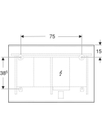 Geberit Option Plus Square tükör 105x70 cm, közvetlen és közvetett világítással, matt fekete 502.784.14.1