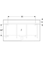 Geberit Option Plus Square tükör 120x70 cm, közvetlen és közvetett világítással, alumínium 502.785.00.1